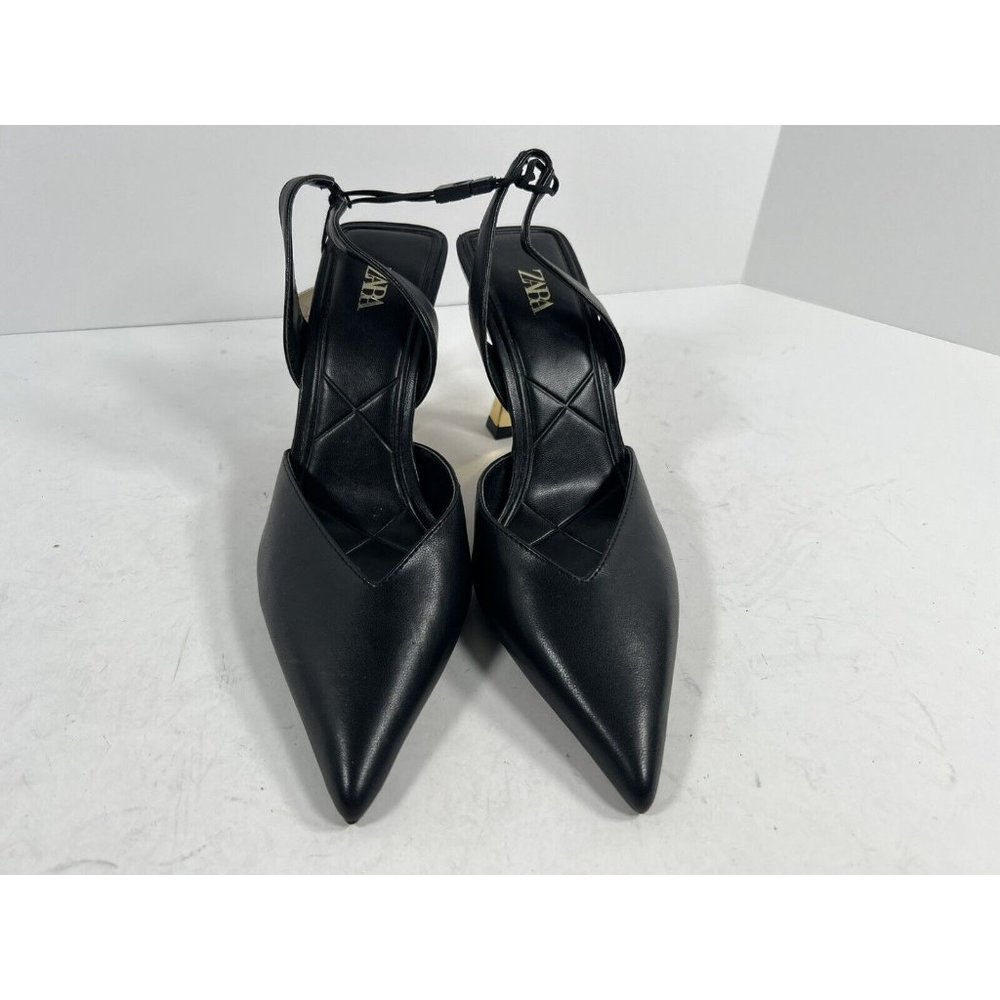 Zara Black Pumps Sz 6 New Air fit Technology Foam Heel - Picture 3 of 9